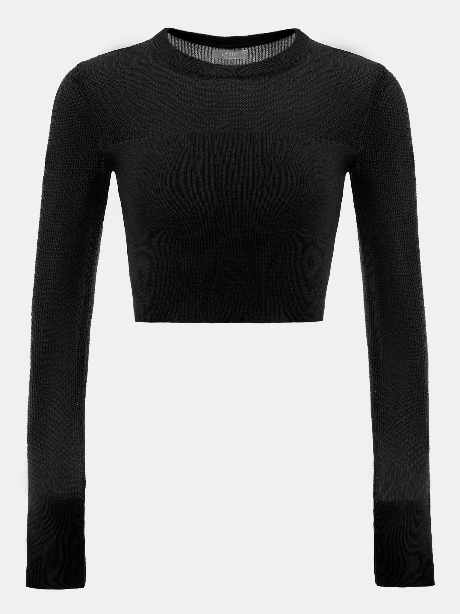 Knit cropped top of mixed yarn :: LICHI - Online fashion store
