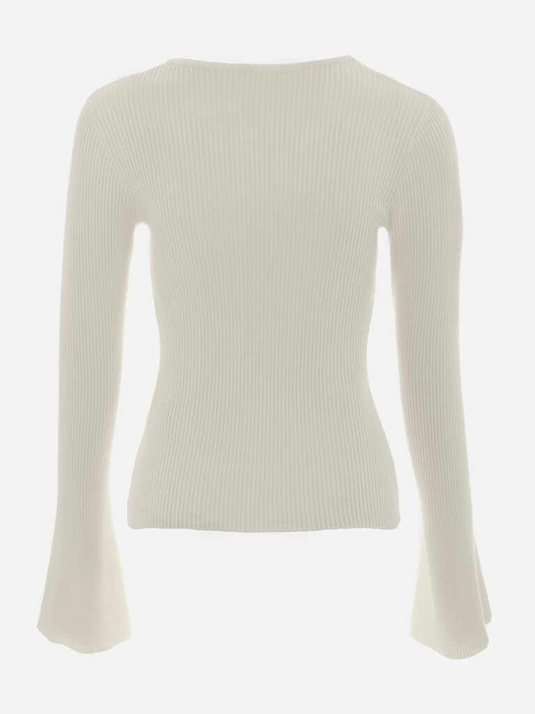 Cropped knit top with embroidered monogram :: LICHI - Online
