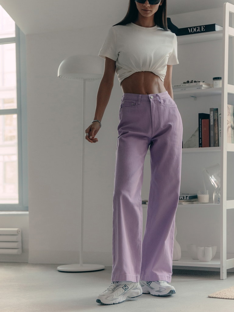 ZARA Lilac High-Waisted Pants