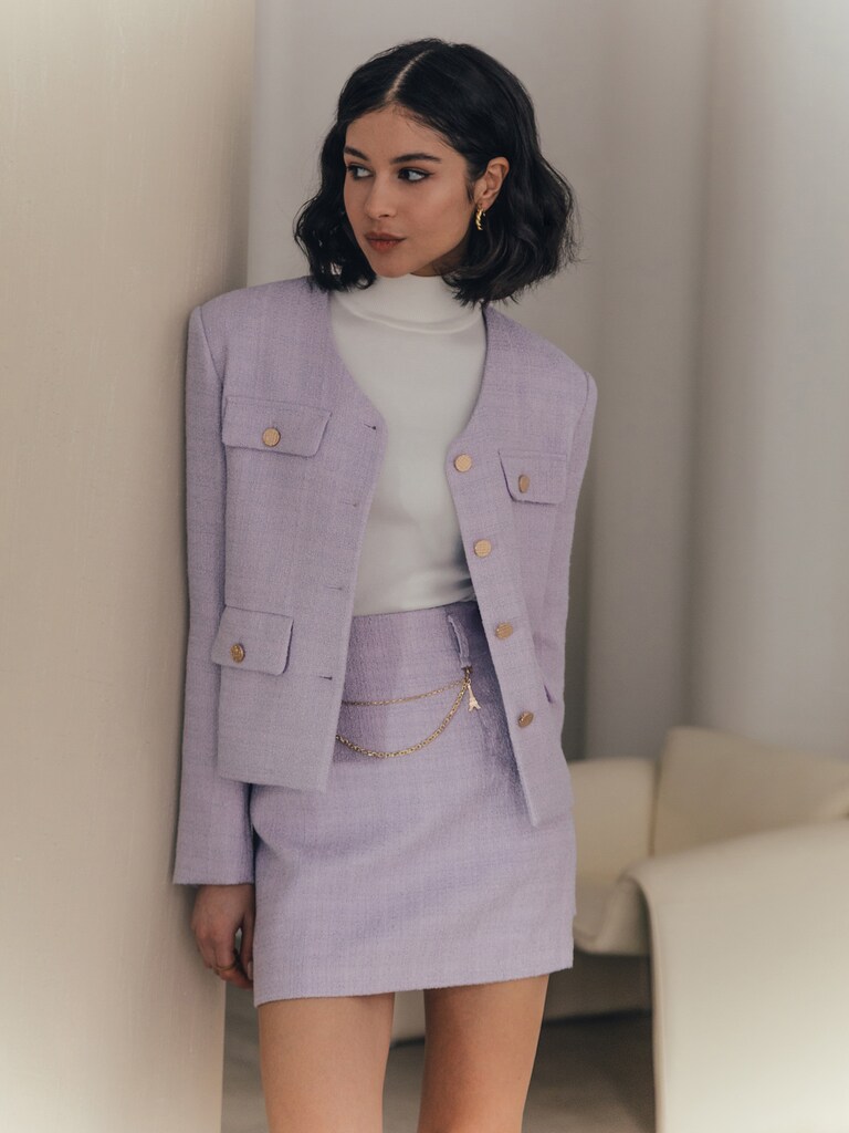 Cropped tweed jacket :: LICHI - Online fashion store