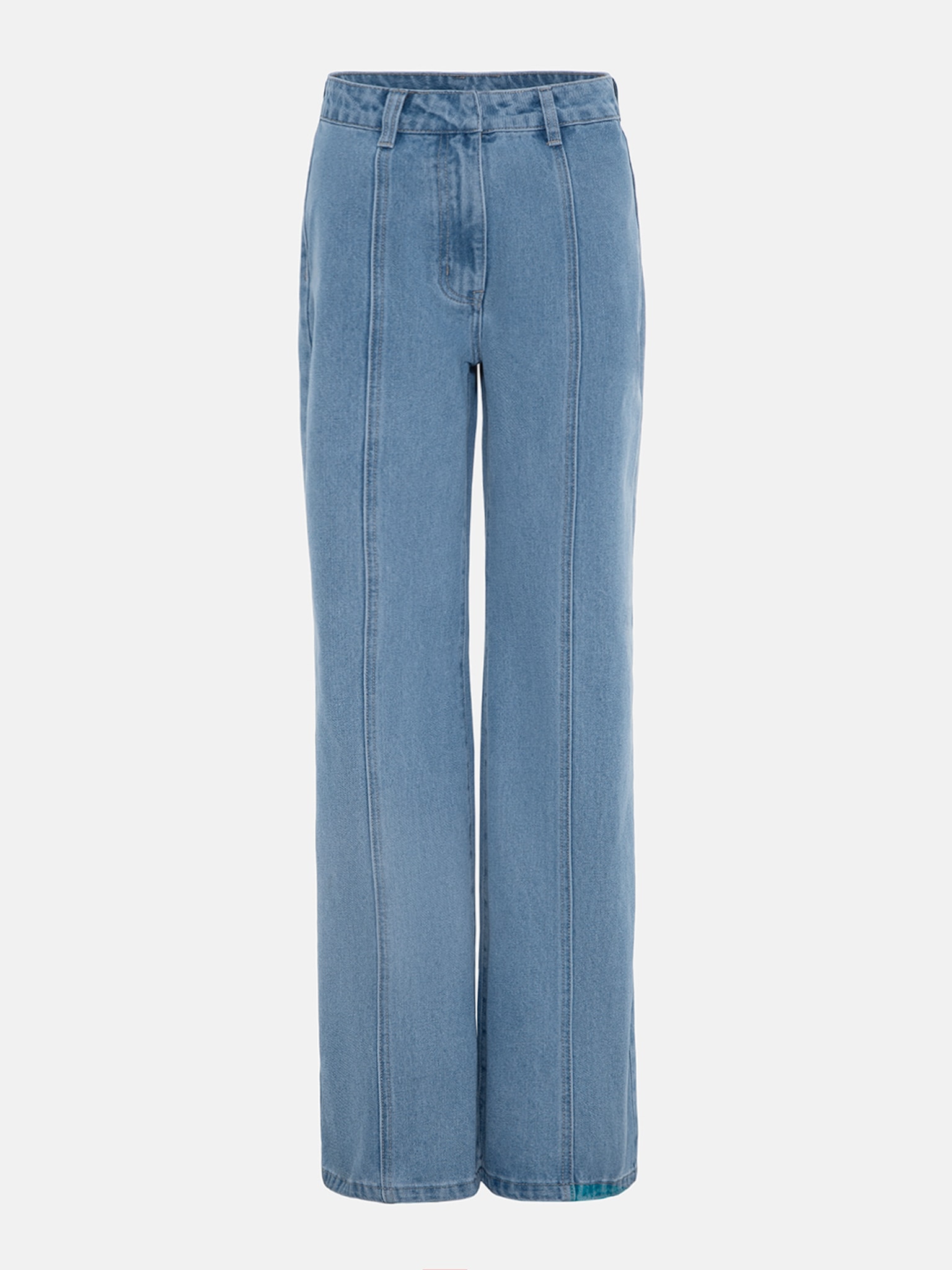 Свободные джинсы с вертикальной прострочкой