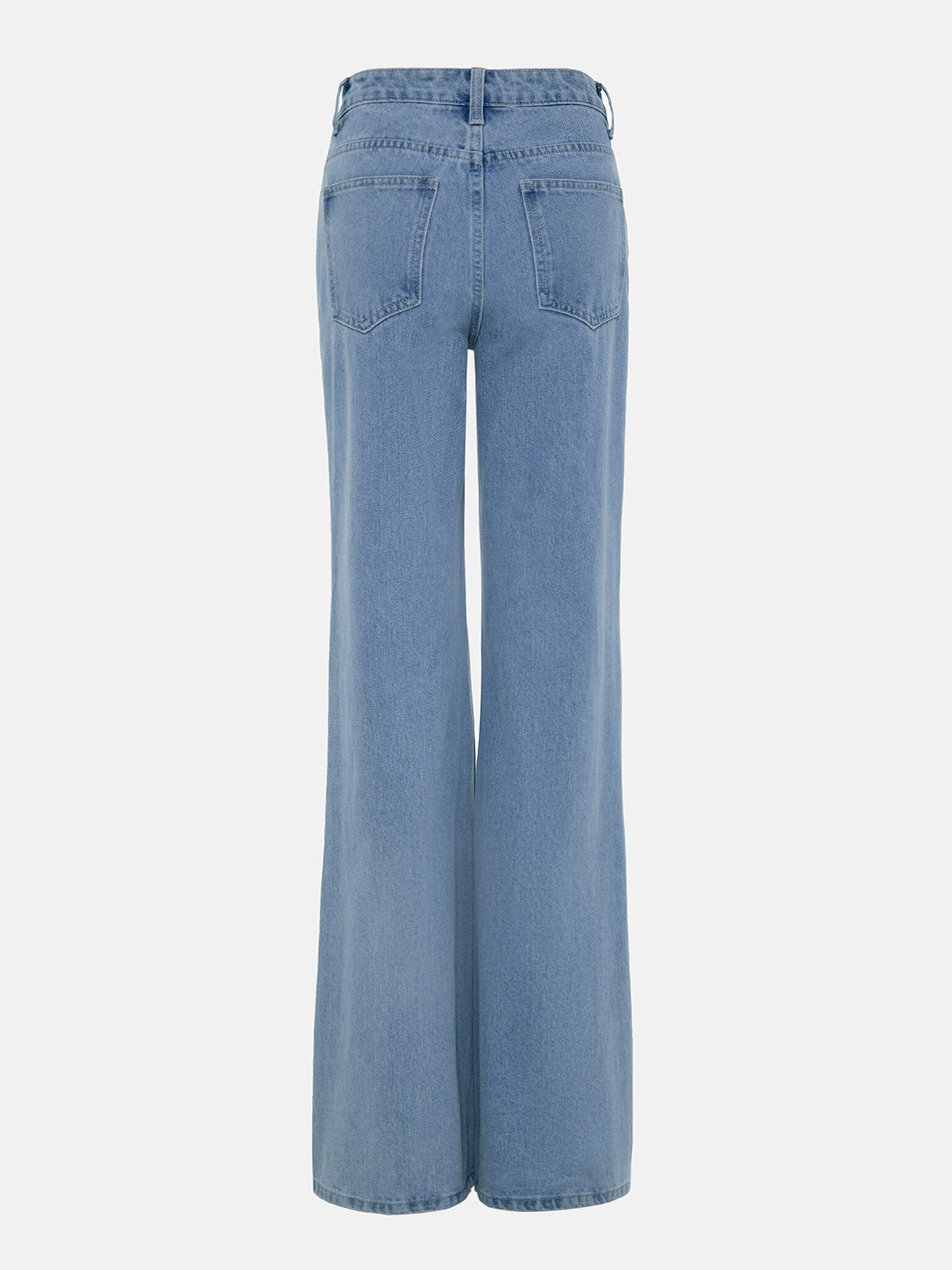 High-waisted jeans with metal fastening on the pockets :: LICHI