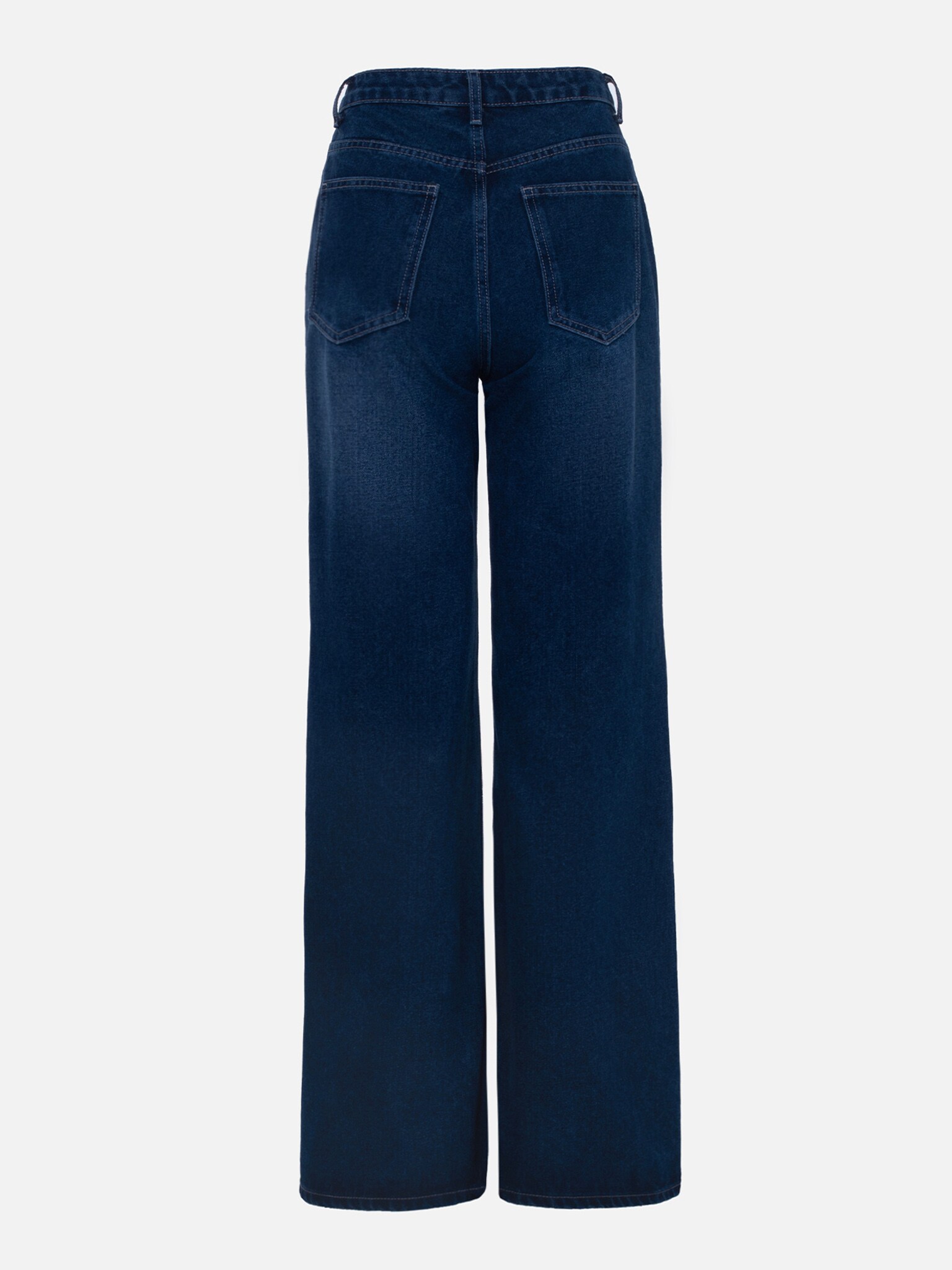High-waisted jeans with metal fastening :: LICHI - Online fashion store