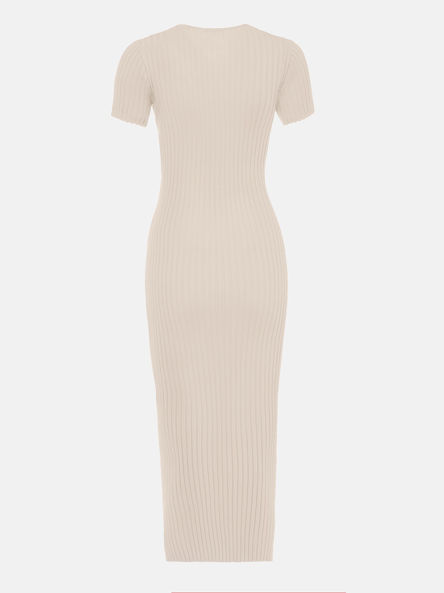 Knitted midi dress with cross detailing and cutouts at the waist