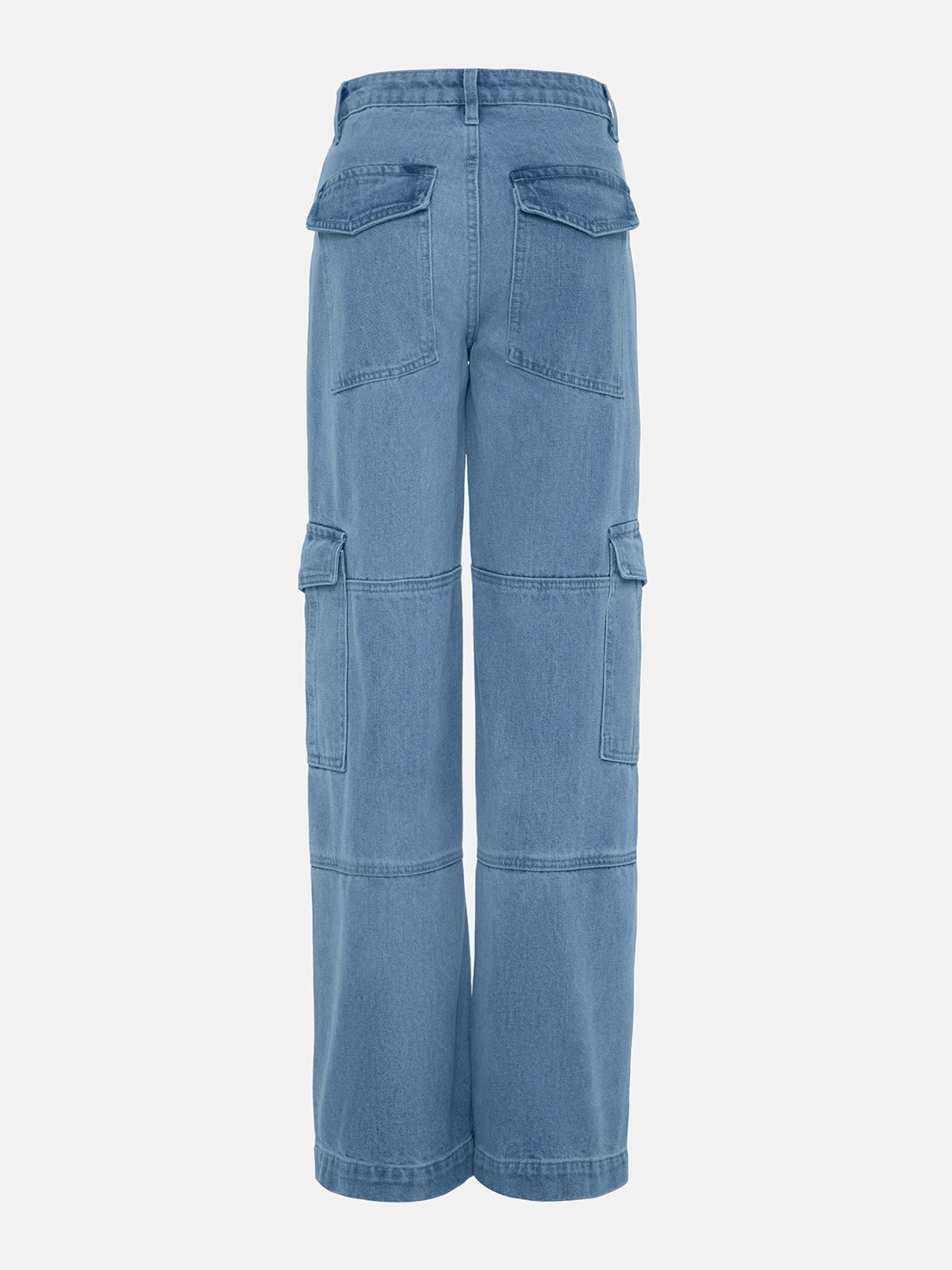 Mid-rise cargoo jeans with accent stitching :: LICHI - Online fashion store