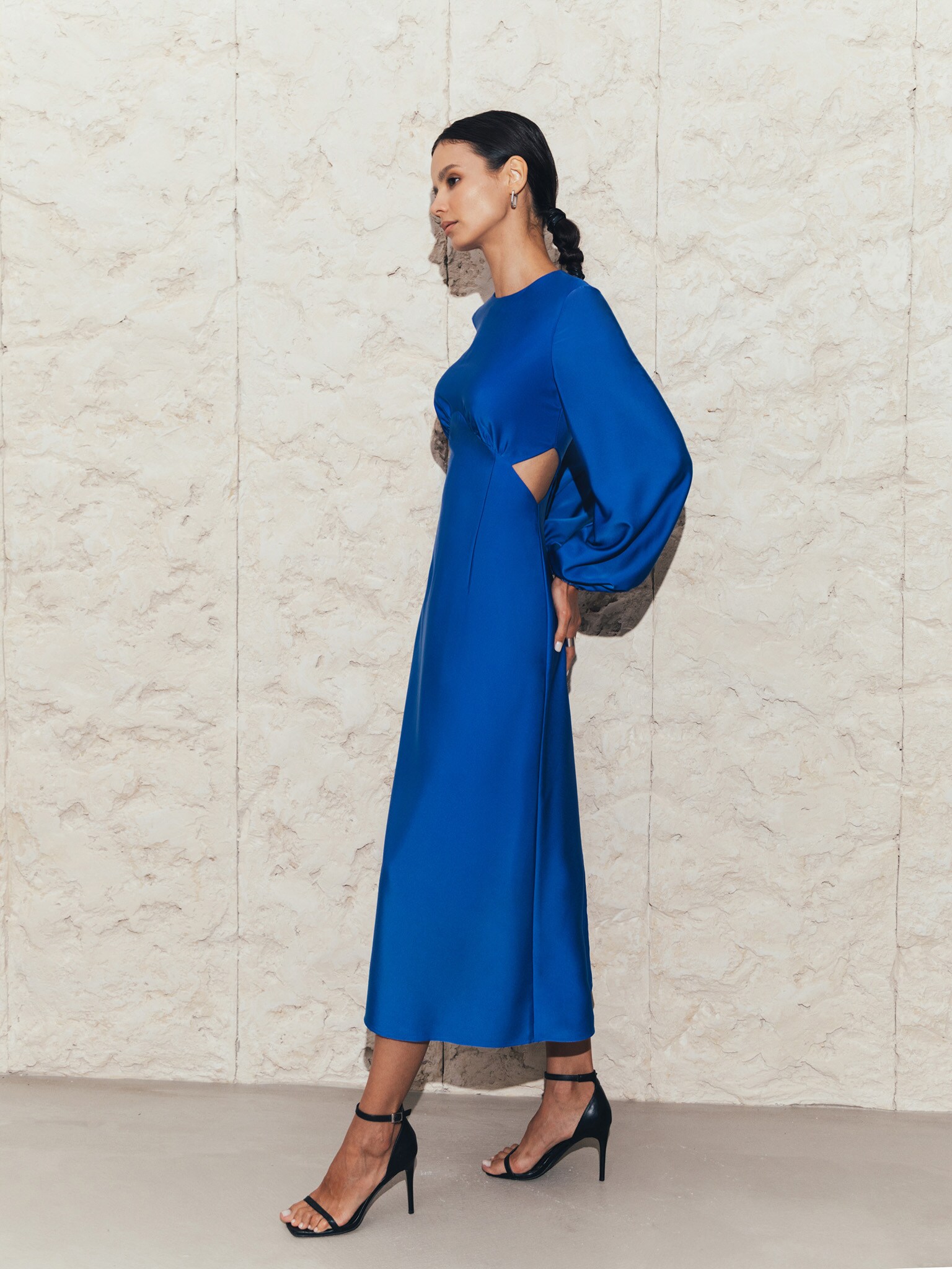 Midi Dress With Cutouts At The Waist LICHI Online Fashion Store midi-dress-with-cutouts-at-the-waist-lichi-online-fashion-store