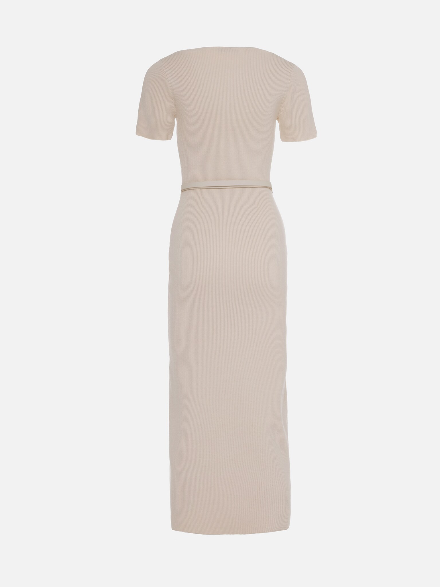 Ribbed knit midi dress with golden fittings :: LICHI - Online fashion store