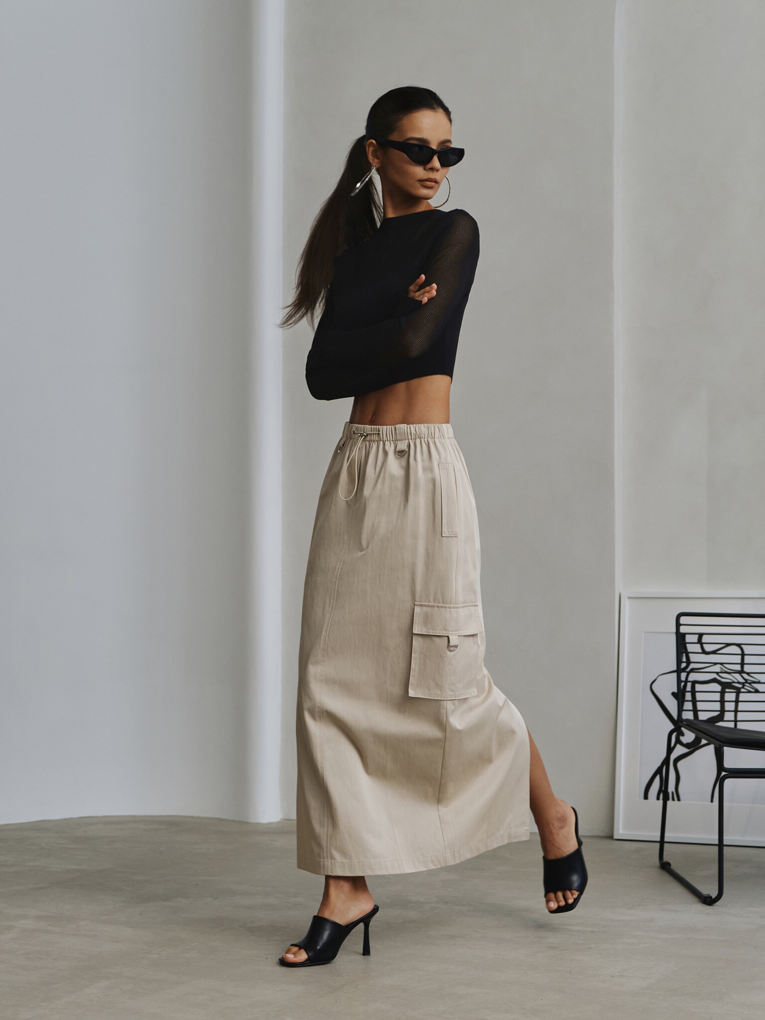 Maxi cargo skirt