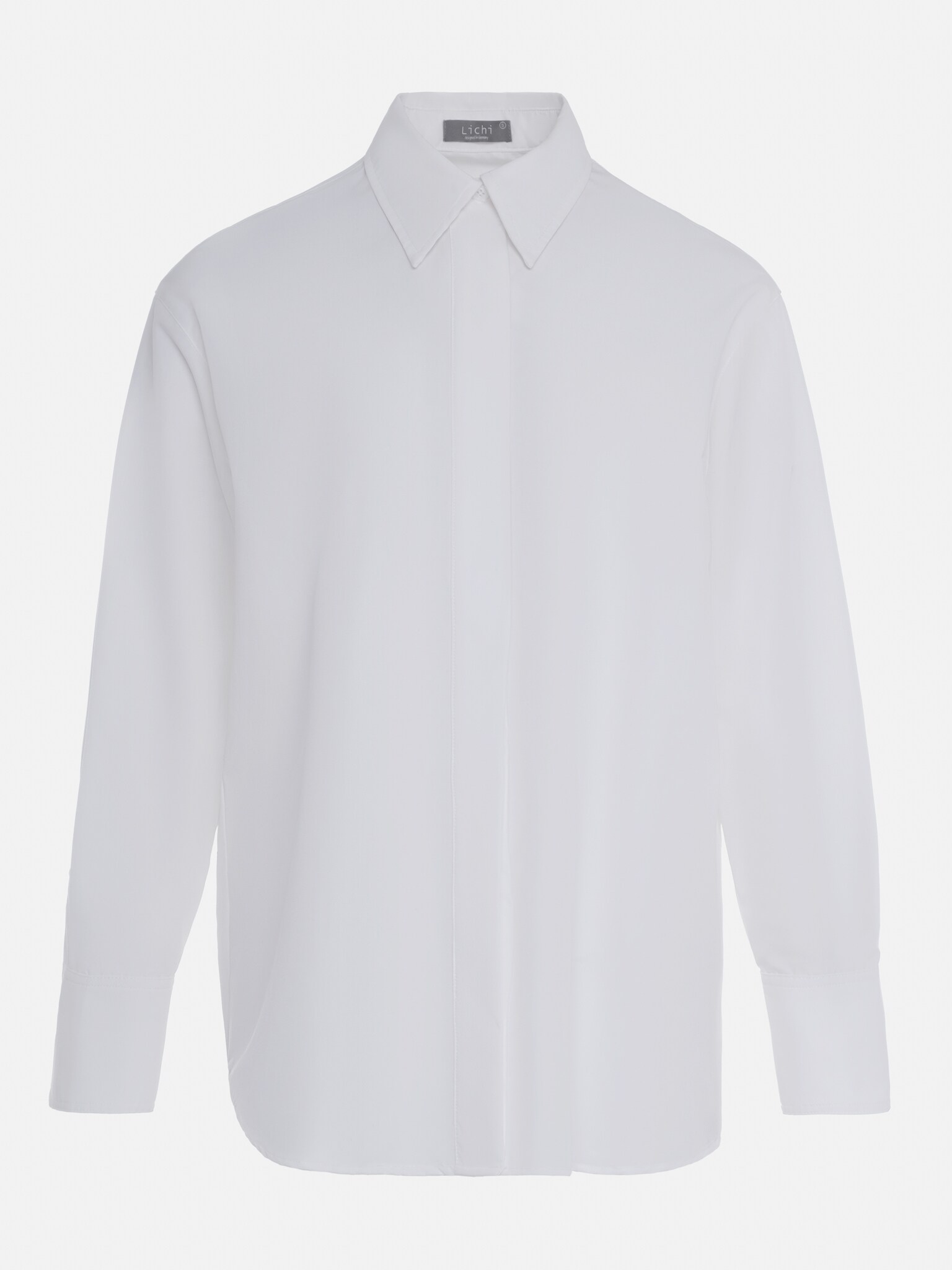 Loose cut shirt with concealed buttons :: LICHI - Online fashion store