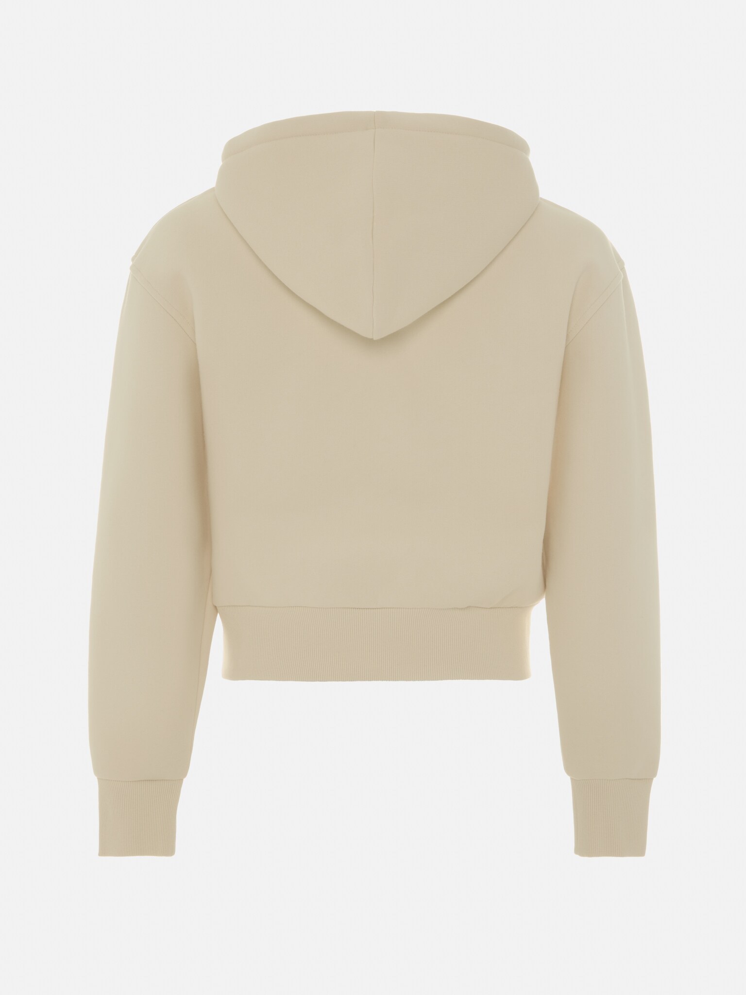 Cropped loose-fitting zip-up hoodie