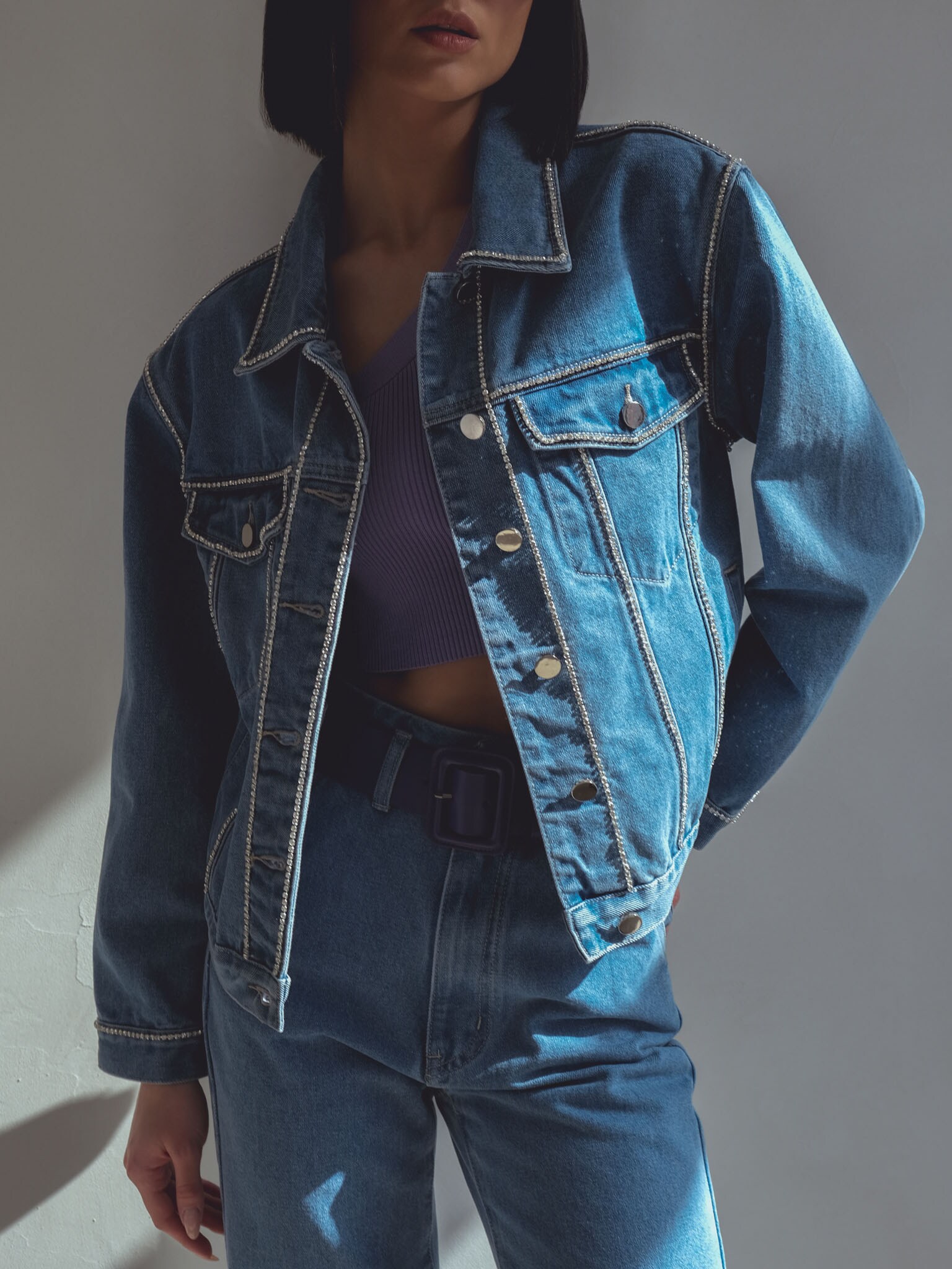 TIANEK Fashion Womens Regular Cardigan Jean Jacket for Women 2023 Long  Sleeve Plaid Print Patchwork Loose Single-Breasted Denim Jacket With  Pockets 