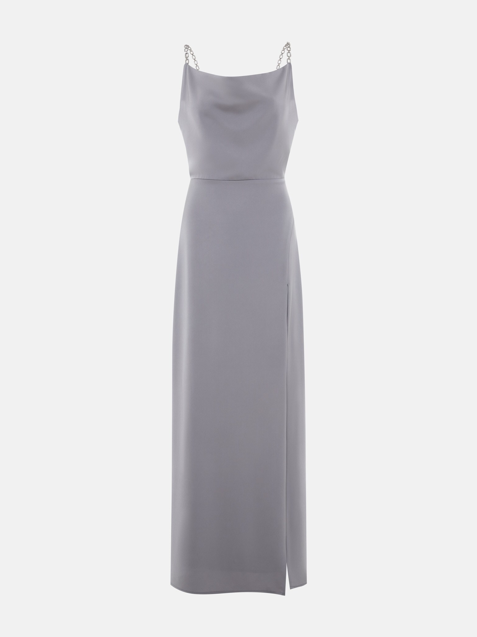 Maxi dress with draped neckline and chain straps :: LICHI - Online ...