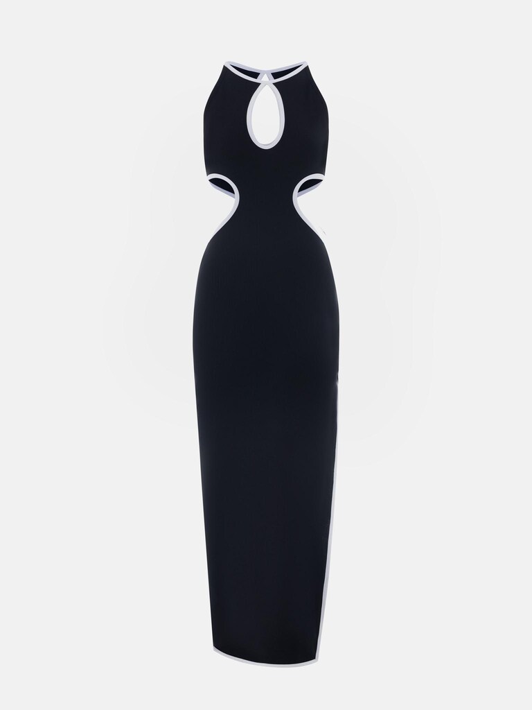 Jersey maxi dress with cut-outs and contrasting details :: LICHI - Online  fashion store