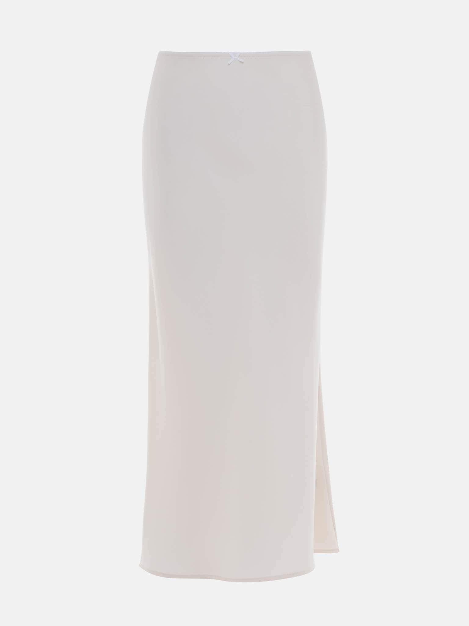 Satin maxi skirt with waist decor :: LICHI - Online fashion store