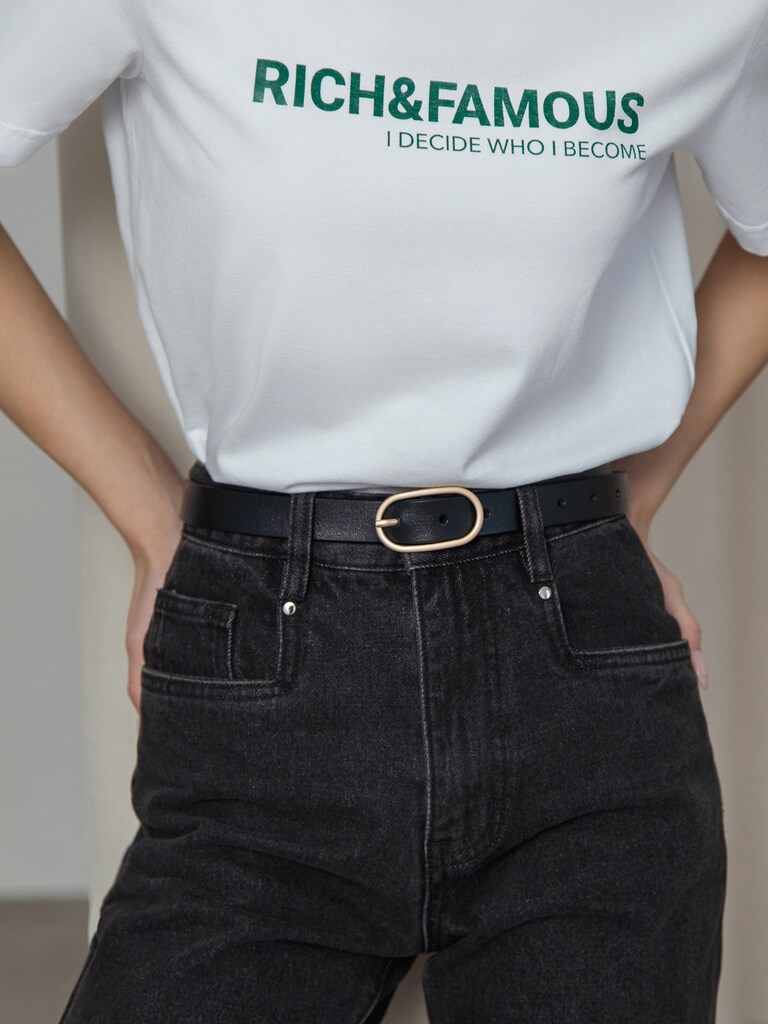 LICHI - Online fashion store :: Leather belt with wide buckle