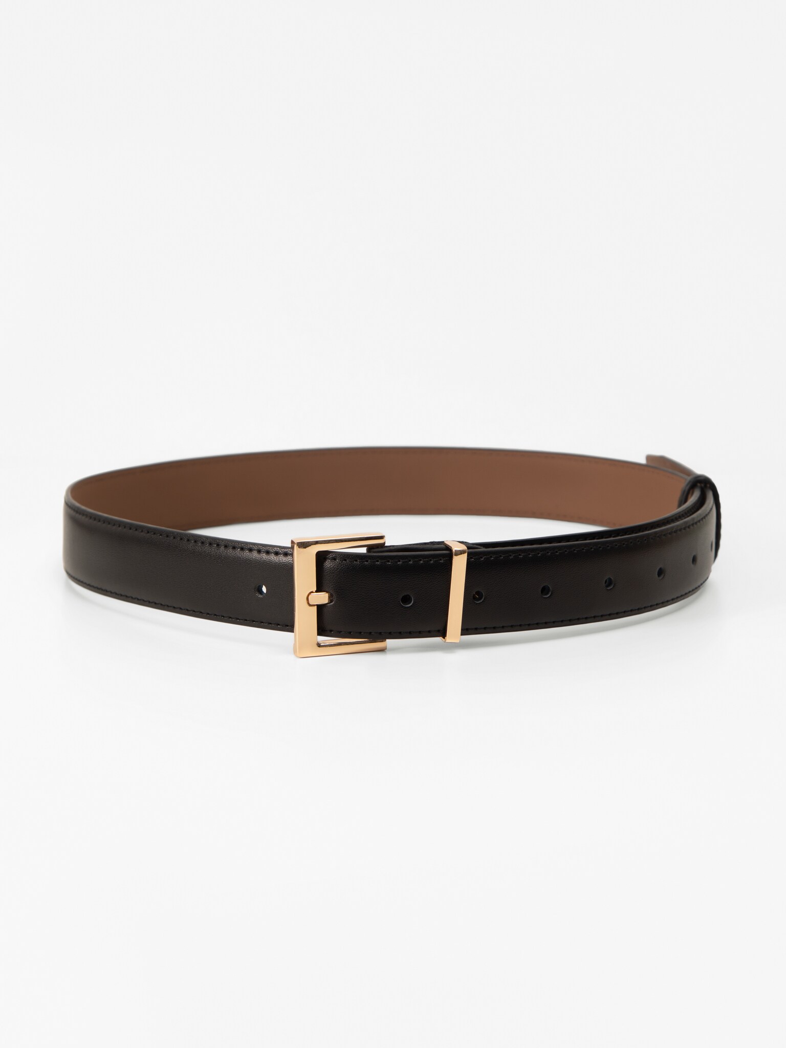 LICHI - Online fashion store :: Slim leather belt with golden buckle