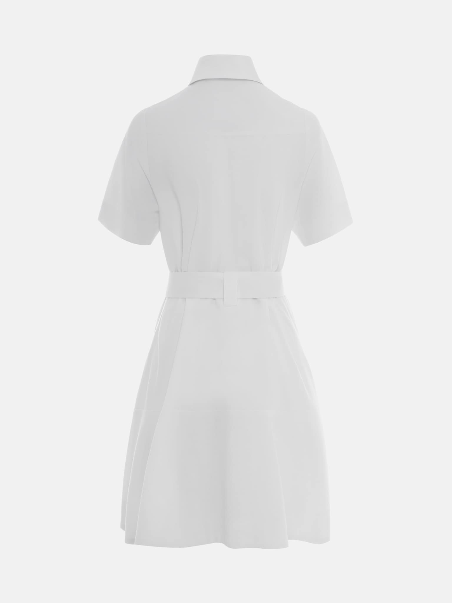 Linen mini dress with wide belt