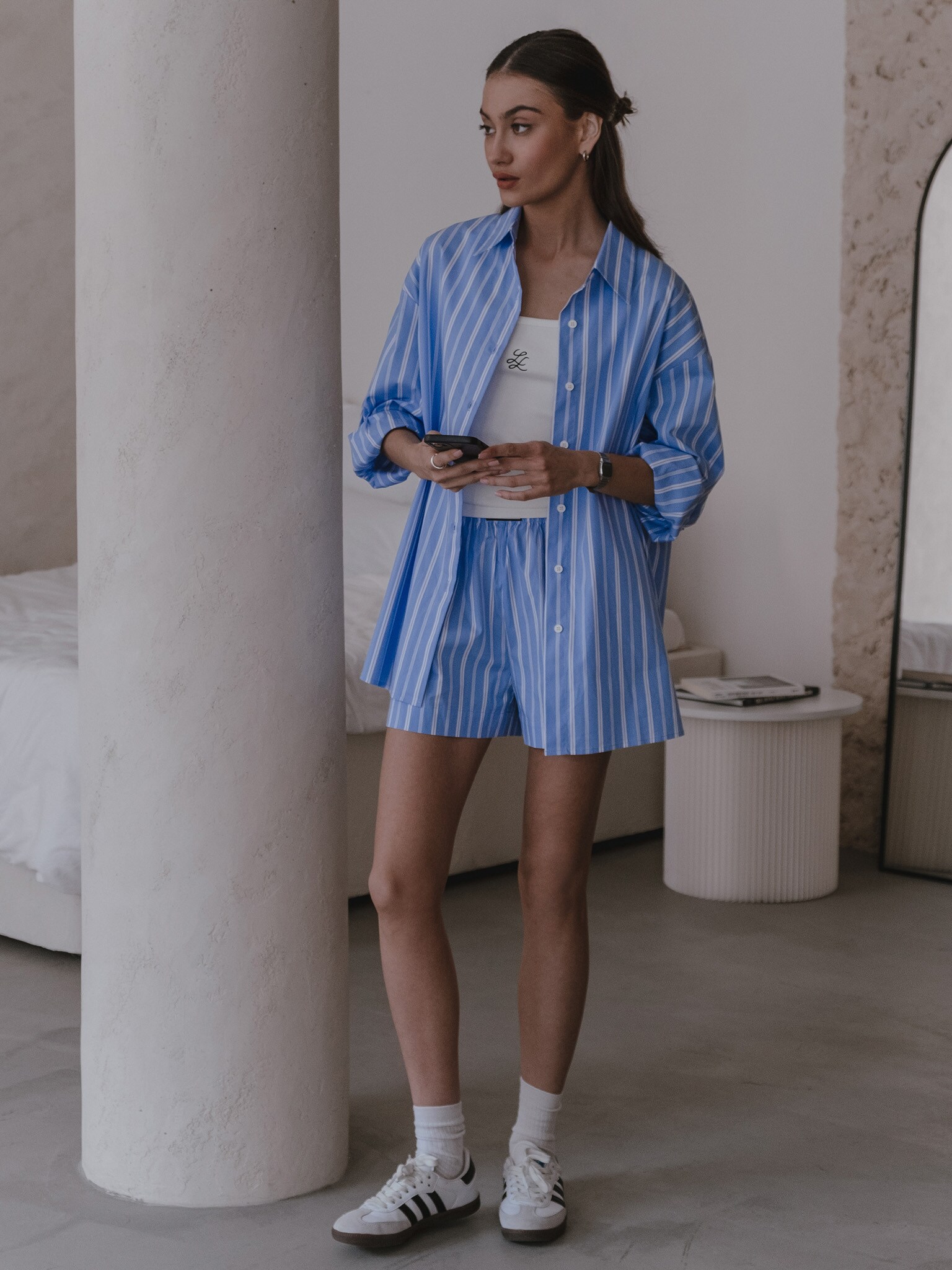 Striped loose shirt :: LICHI - Online fashion store