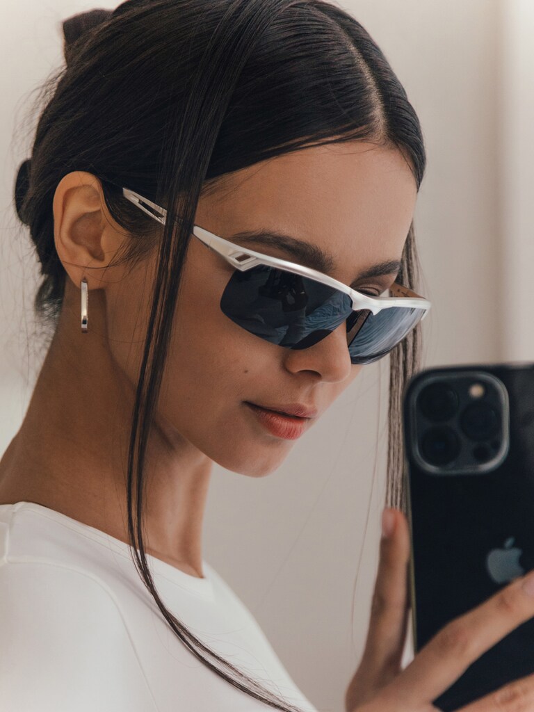 Sunglasses with narrow lenses