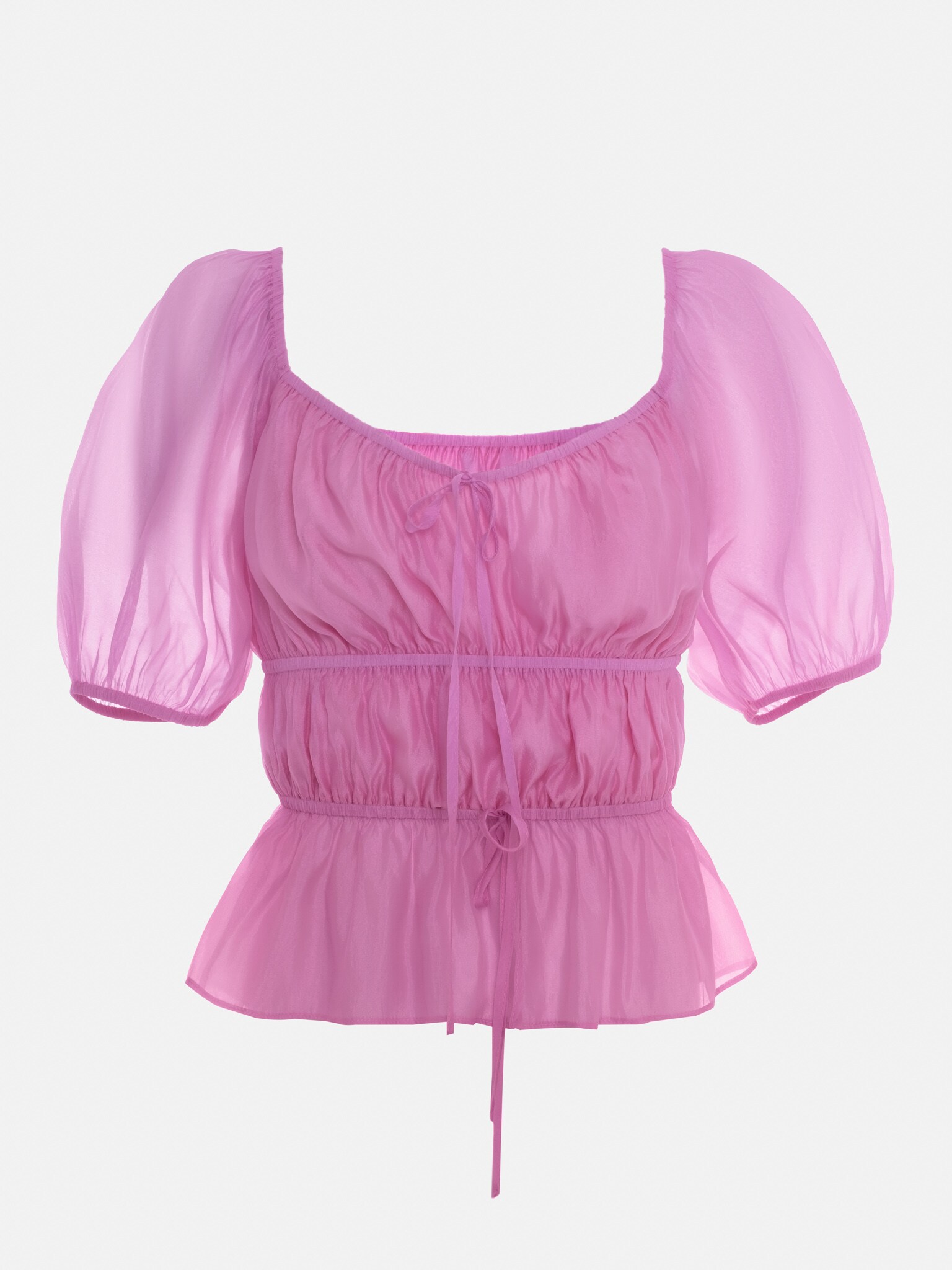 Lightweight top with horizontal pleats