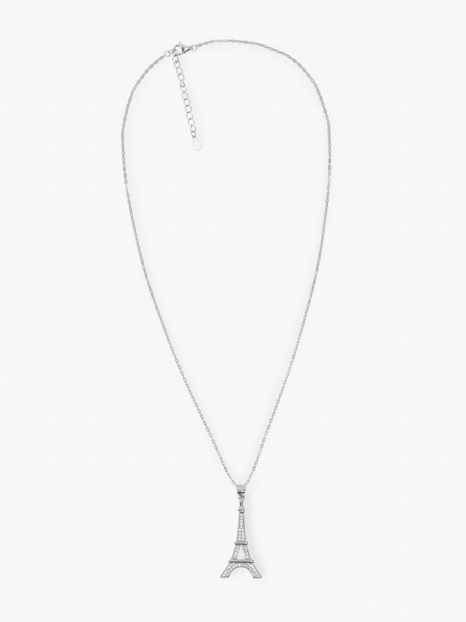 Серебряная цепочка с подвеской в стразах