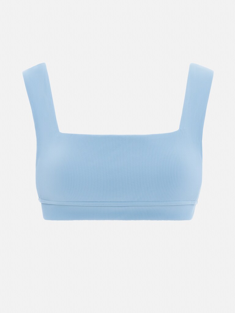 Ribbed wide-strapped bikini top