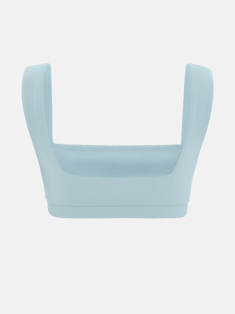 Ribbed wide-strapped bikini top