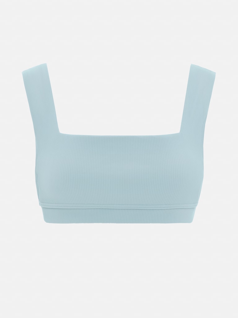 Ribbed wide-strapped bikini top