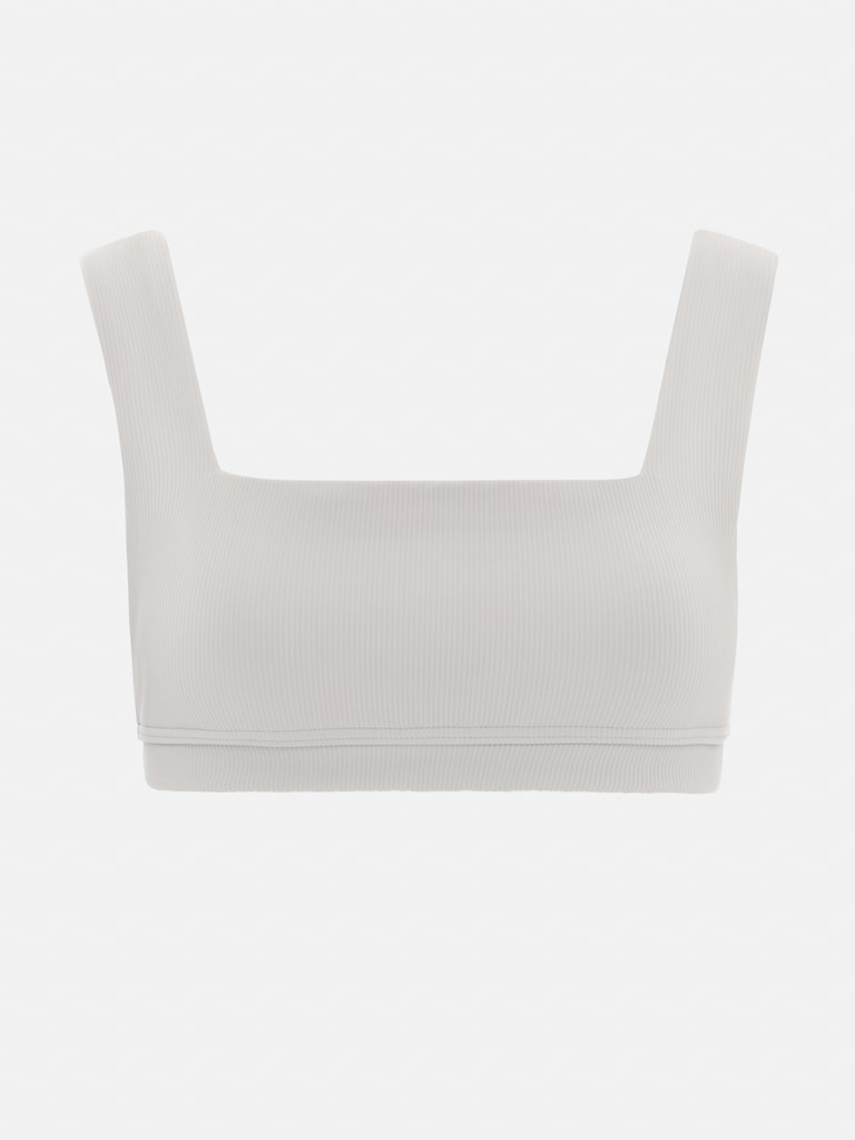 Ribbed wide-strapped bikini top