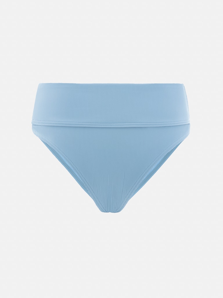 Ribbed high-rise bikini bottoms