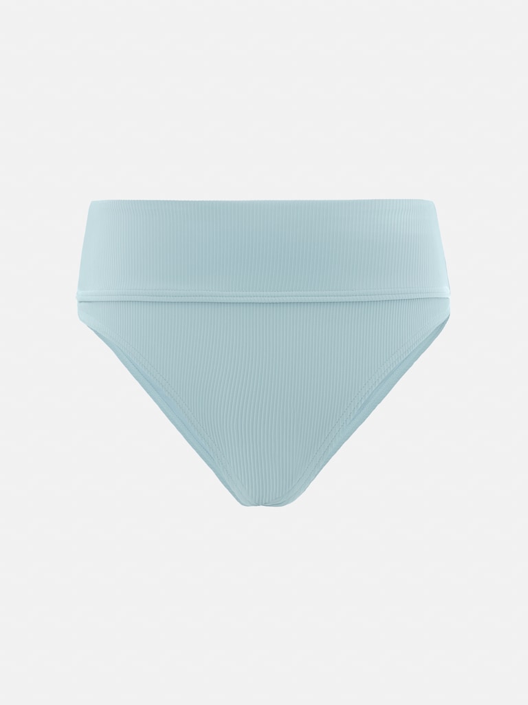 Ribbed high-rise bikini bottoms