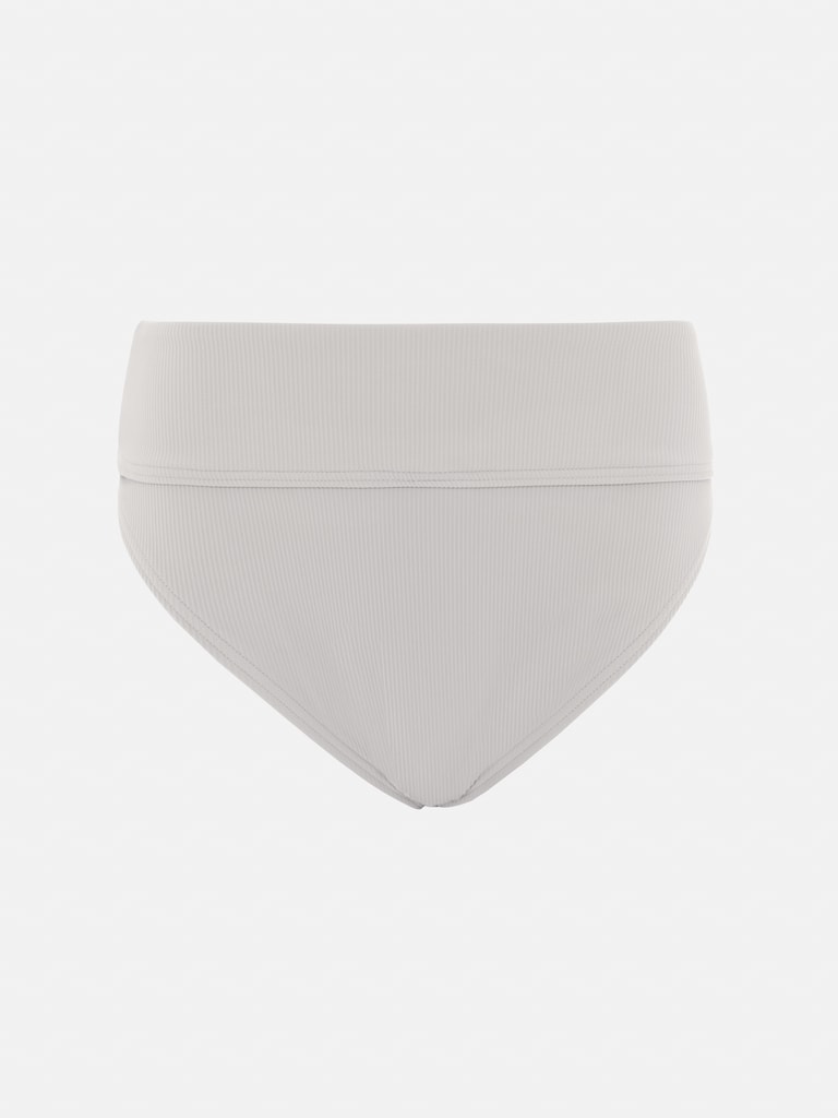 Ribbed high-rise bikini bottoms