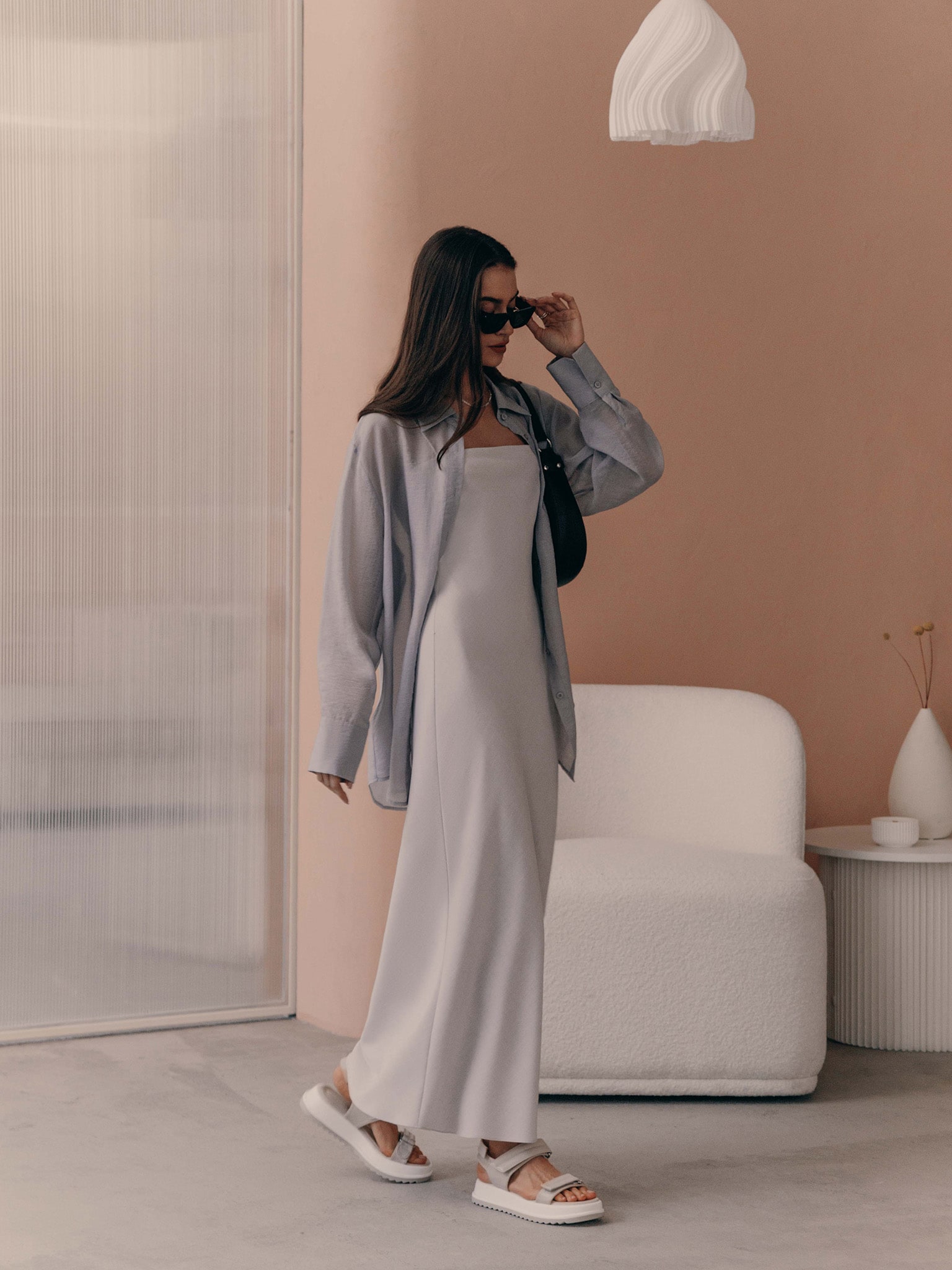 Рубашка оверсайз из фактурной ткани