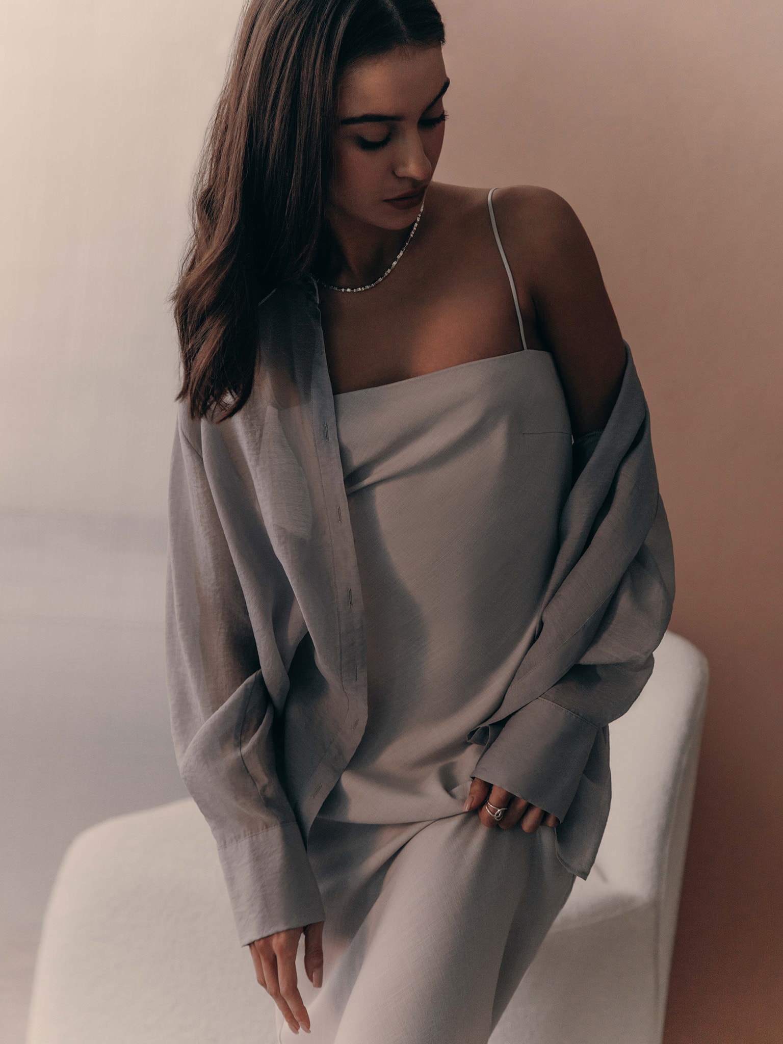 Рубашка оверсайз из фактурной ткани