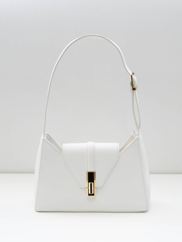 Trapeze-shaped bag with wide shoulder strap :: LICHI - Online fashion store