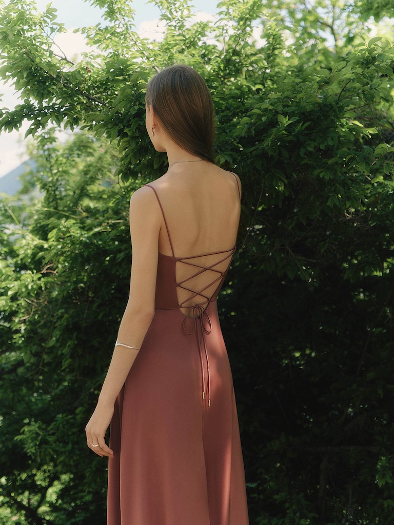 Lace up back maxi dress Clearance