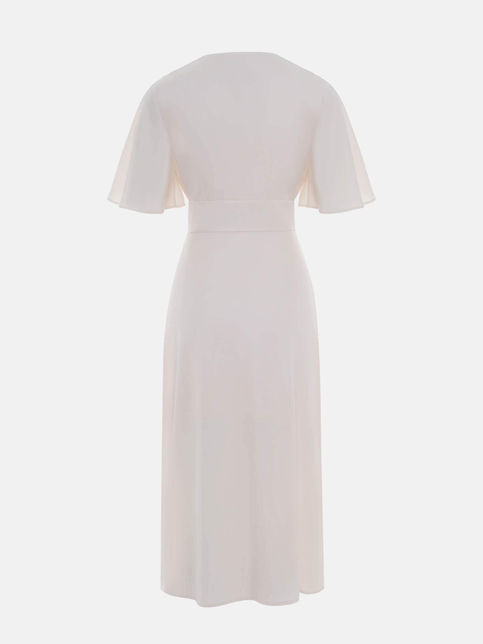 Платье миди со свободными рукавами и шлейфом