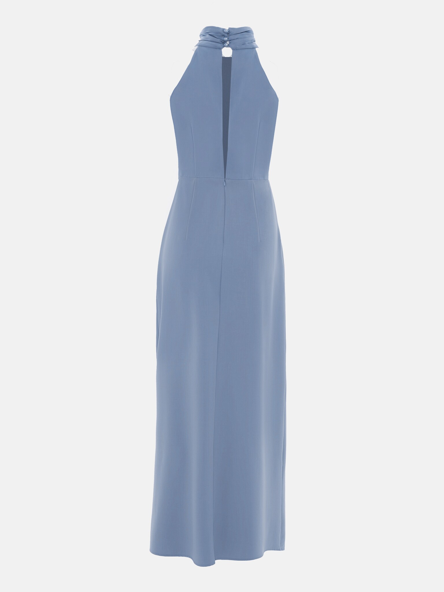 Satin maxi dress with high collar :: LICHI - Online fashion store