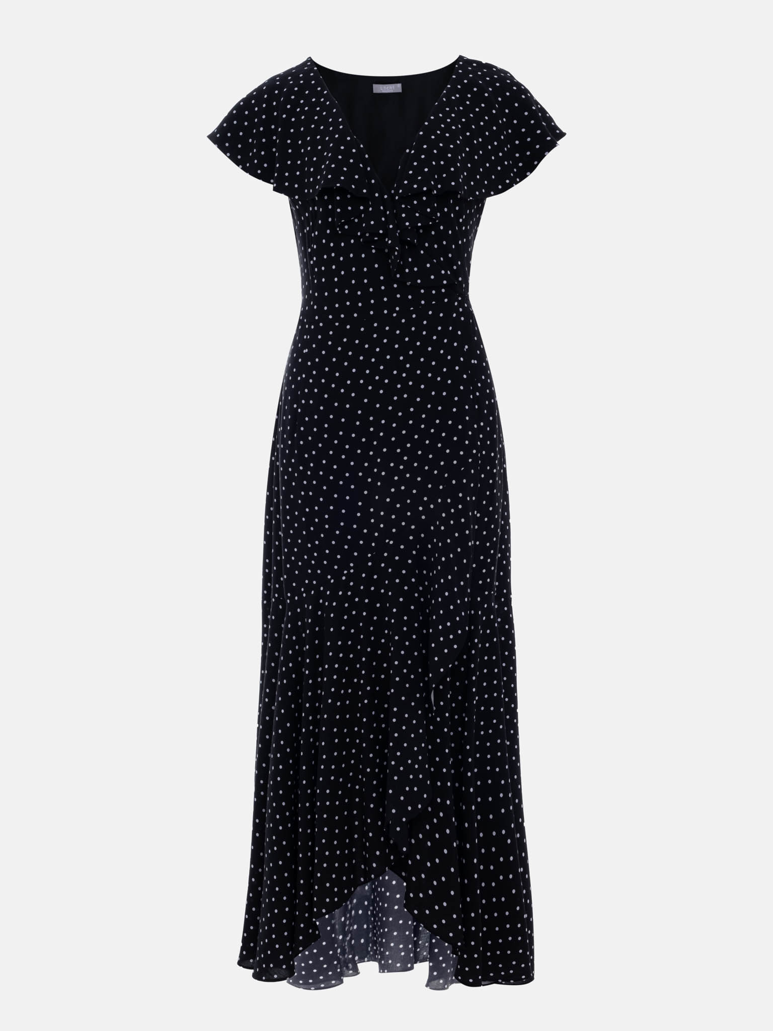 Polka dot midi wrap dress :: LICHI - Online fashion store
