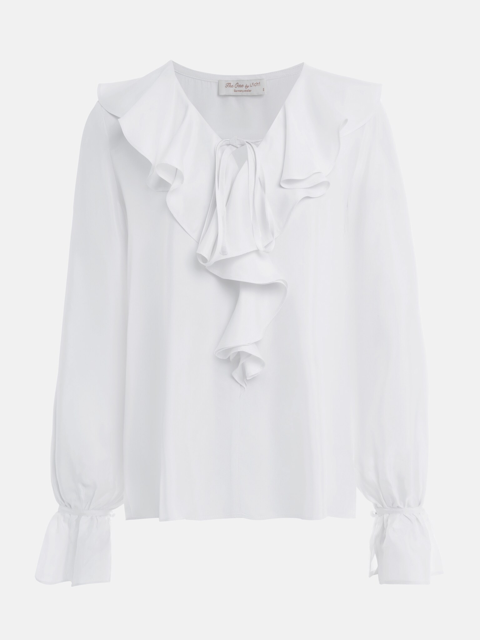 Свободная блуза с воланами и завязками на воротнике