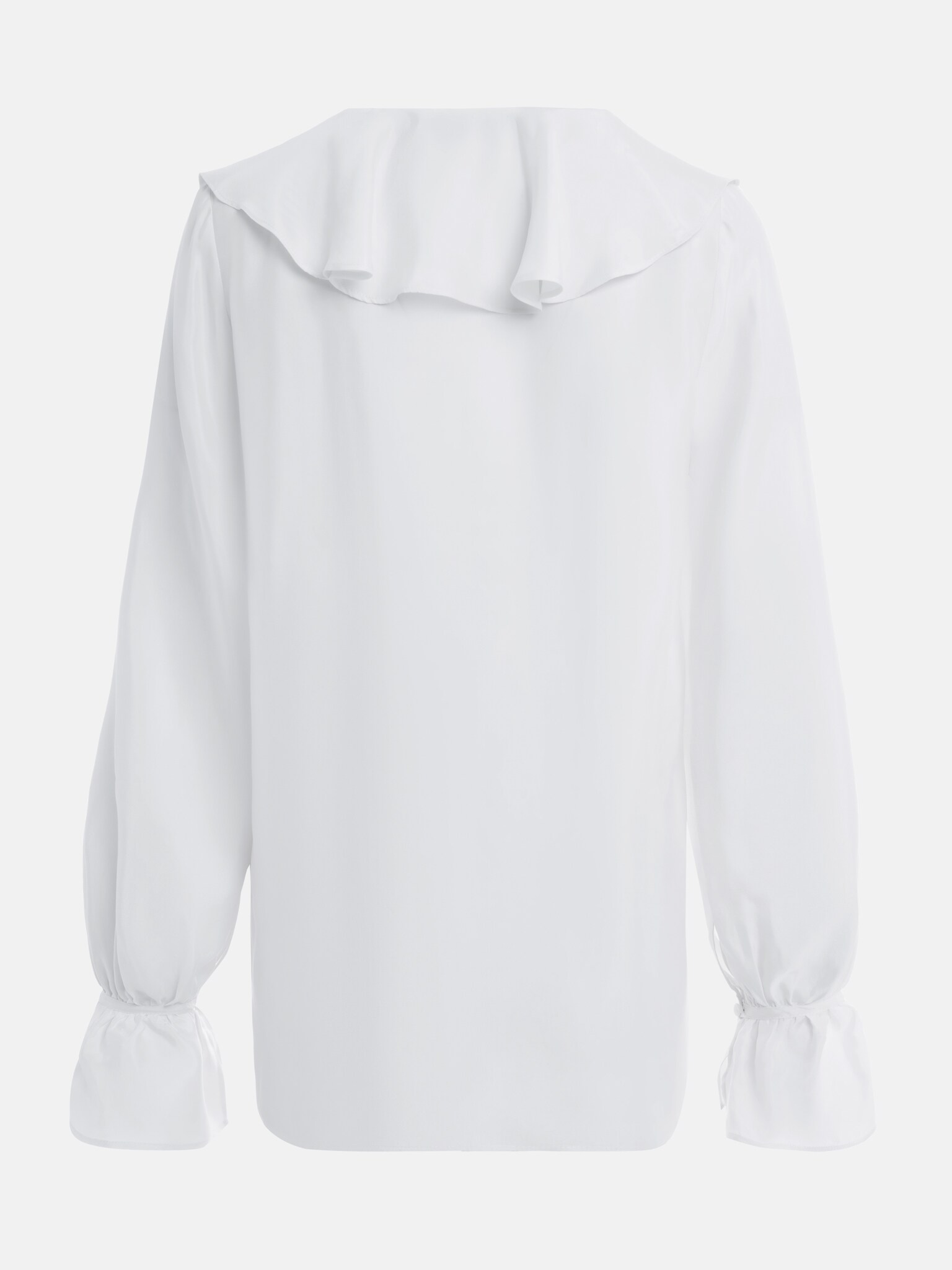 Свободная блуза с воланами и завязками на воротнике