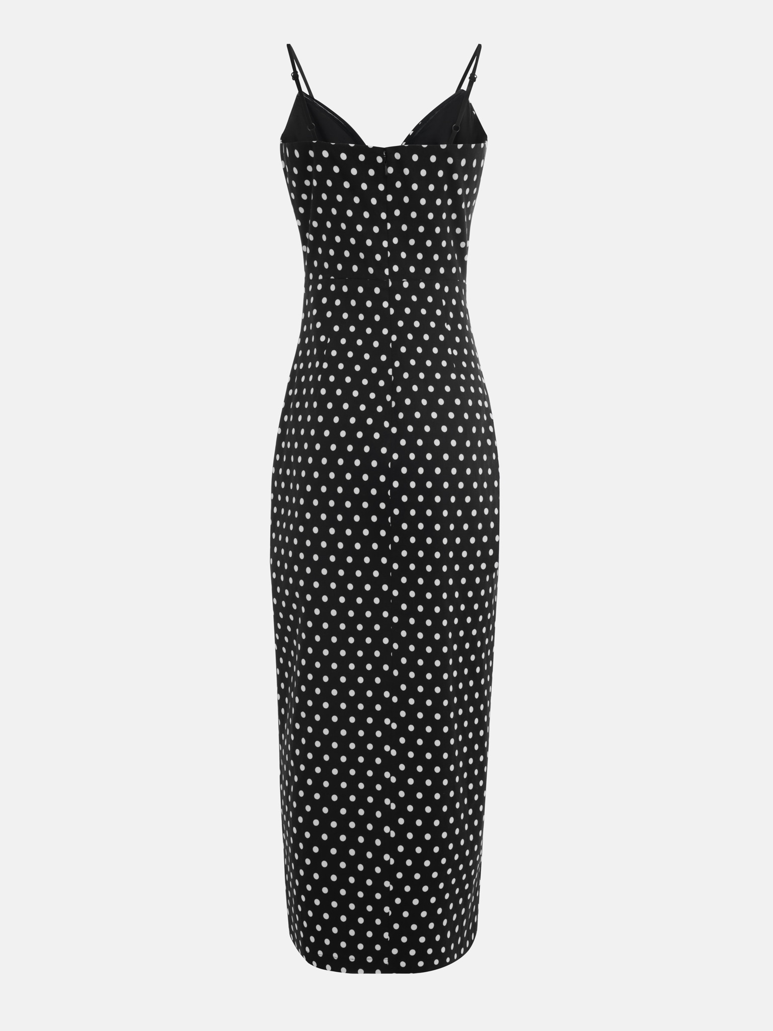 Polka dot fitted midi dress