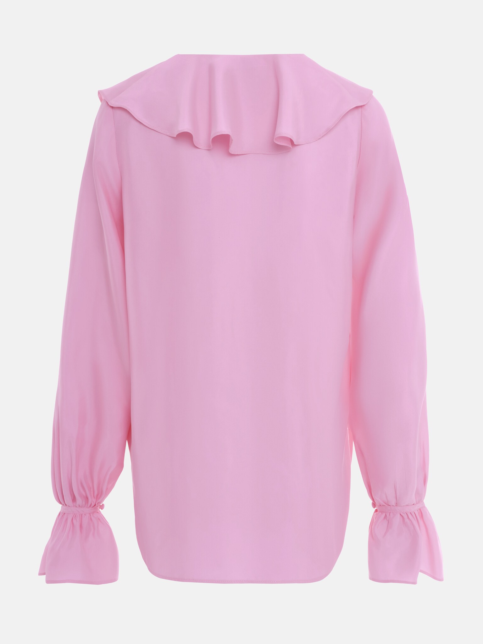 Lightweight blouse with ruffles and tieup at the collar LICHI