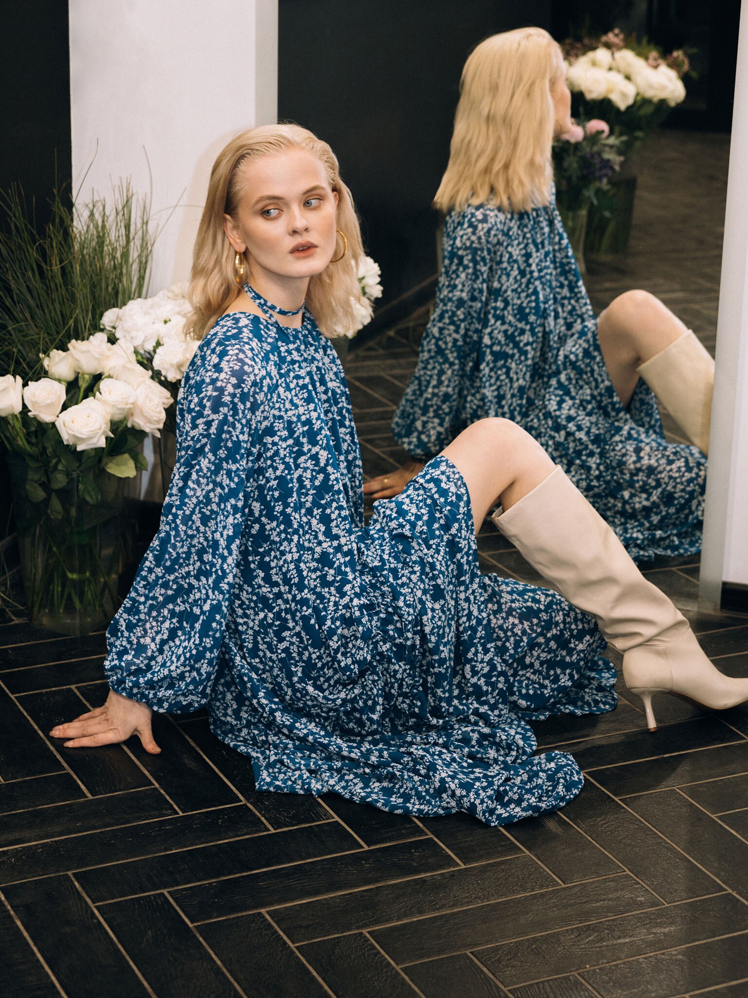 Floral print maxi dress :: LICHI - Online fashion store