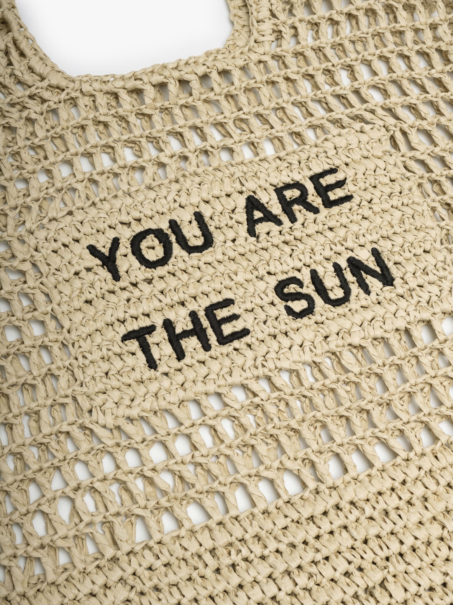 Knitted shopper bag with lettering :: LICHI - Online fashion store