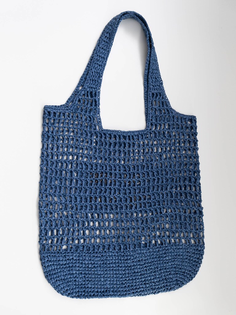 Knitted shopper bag with lettering :: LICHI - Online fashion store