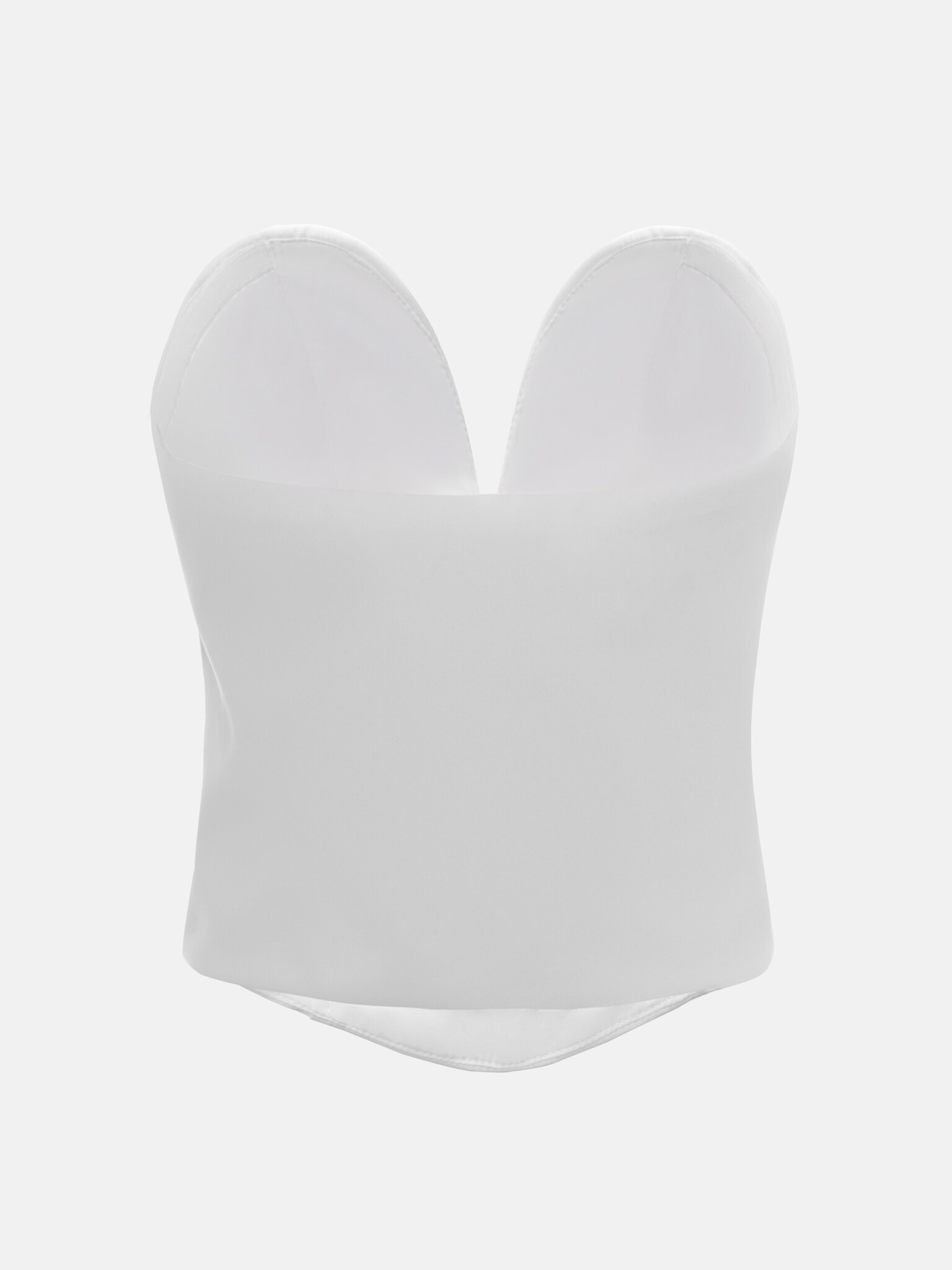 Strapless top with shaped neckline