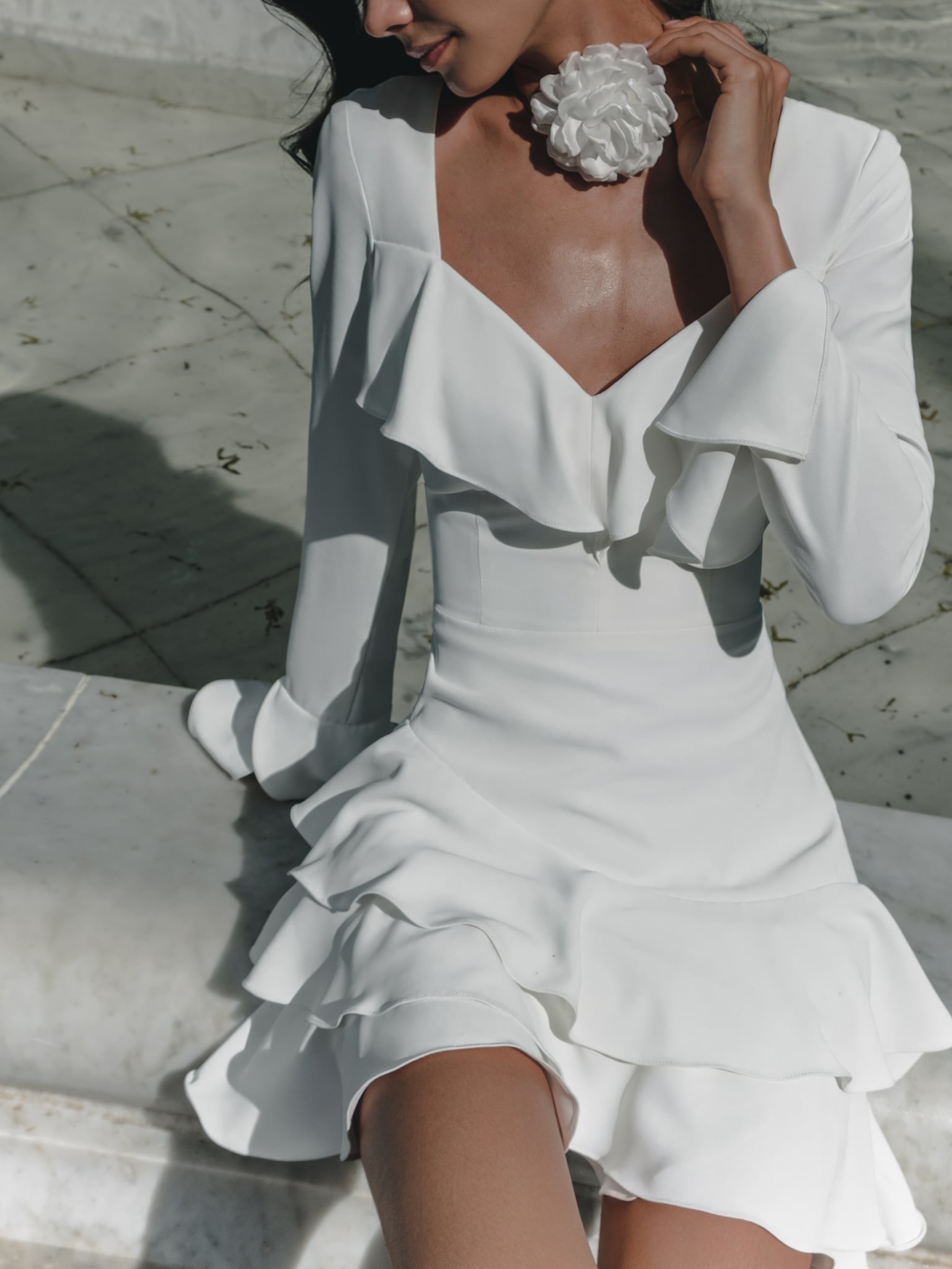 White fitted mini on sale dress