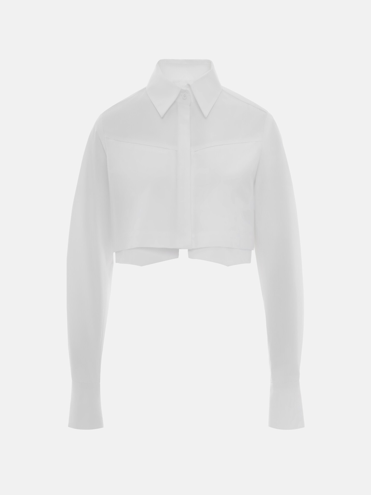 Cropped shirt with asymmetric edge