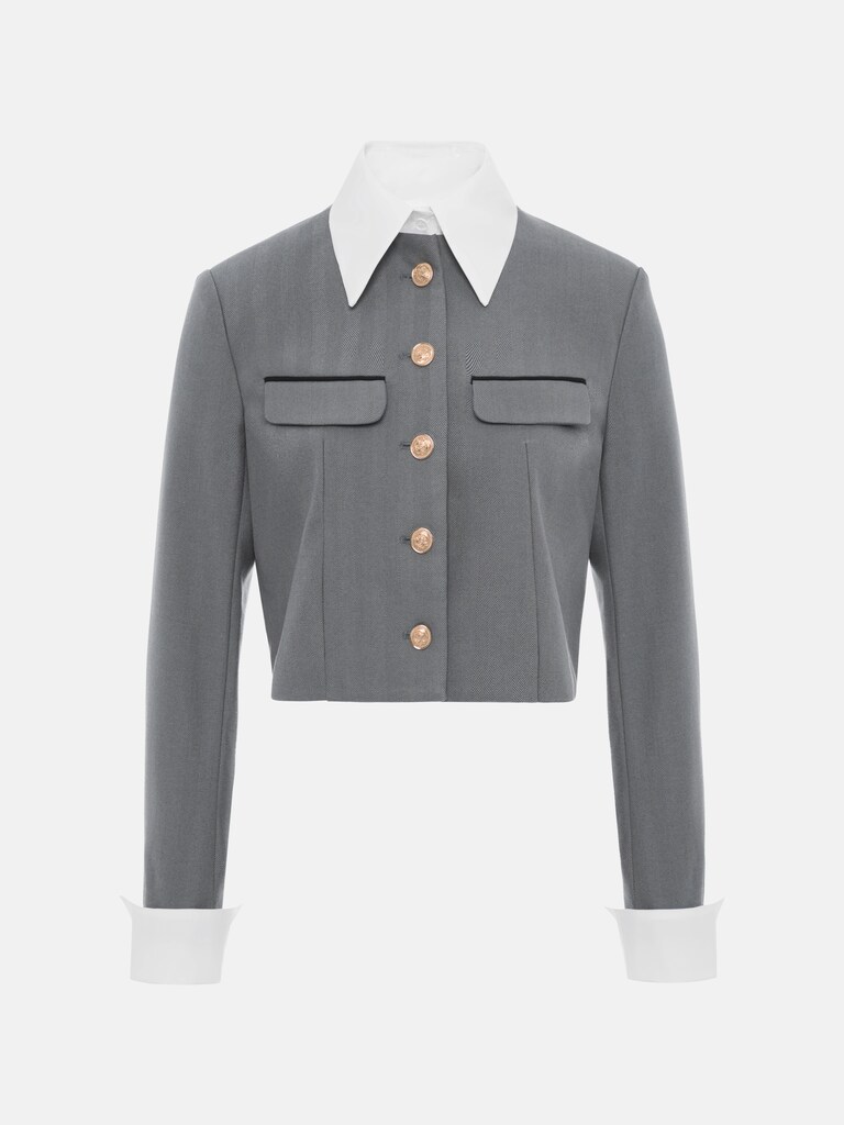 Jacket with contrasting inserts and large buttons :: LICHI - Online fashion  store